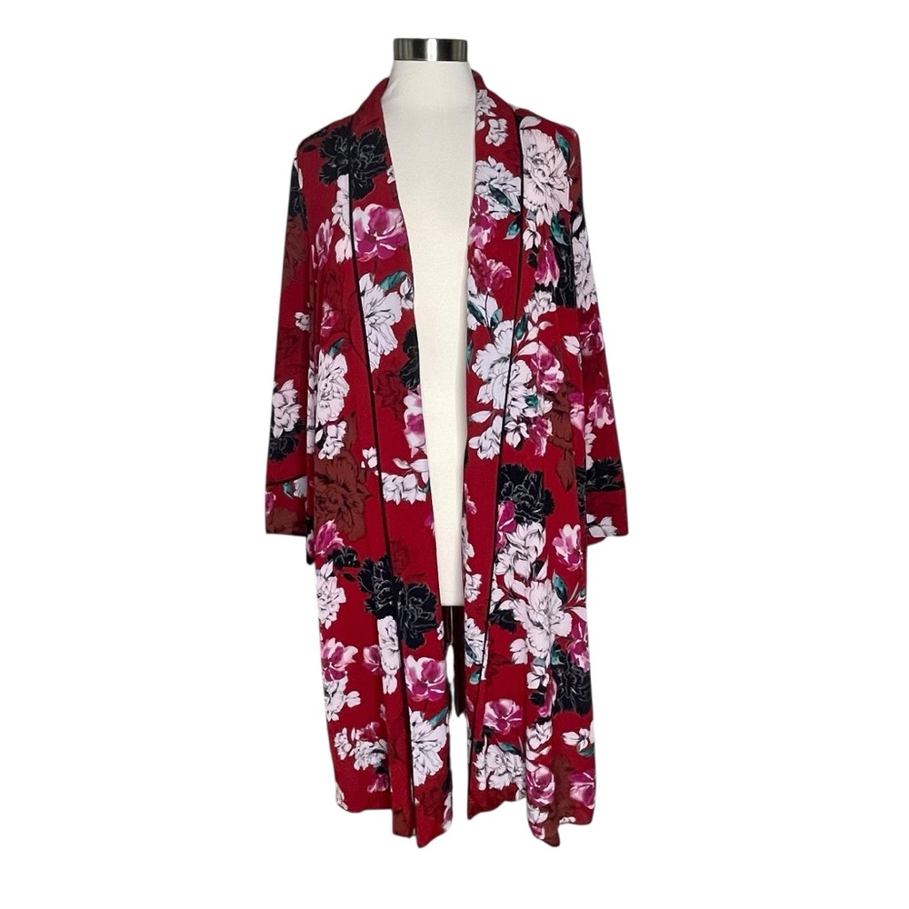 Jennifer Lopez XL red floral kimono